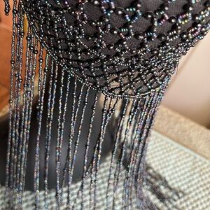 Lot 2 Beaded Cap 15” Strands iridescent Seed Beads Bonus Cotton Beaded Camisole